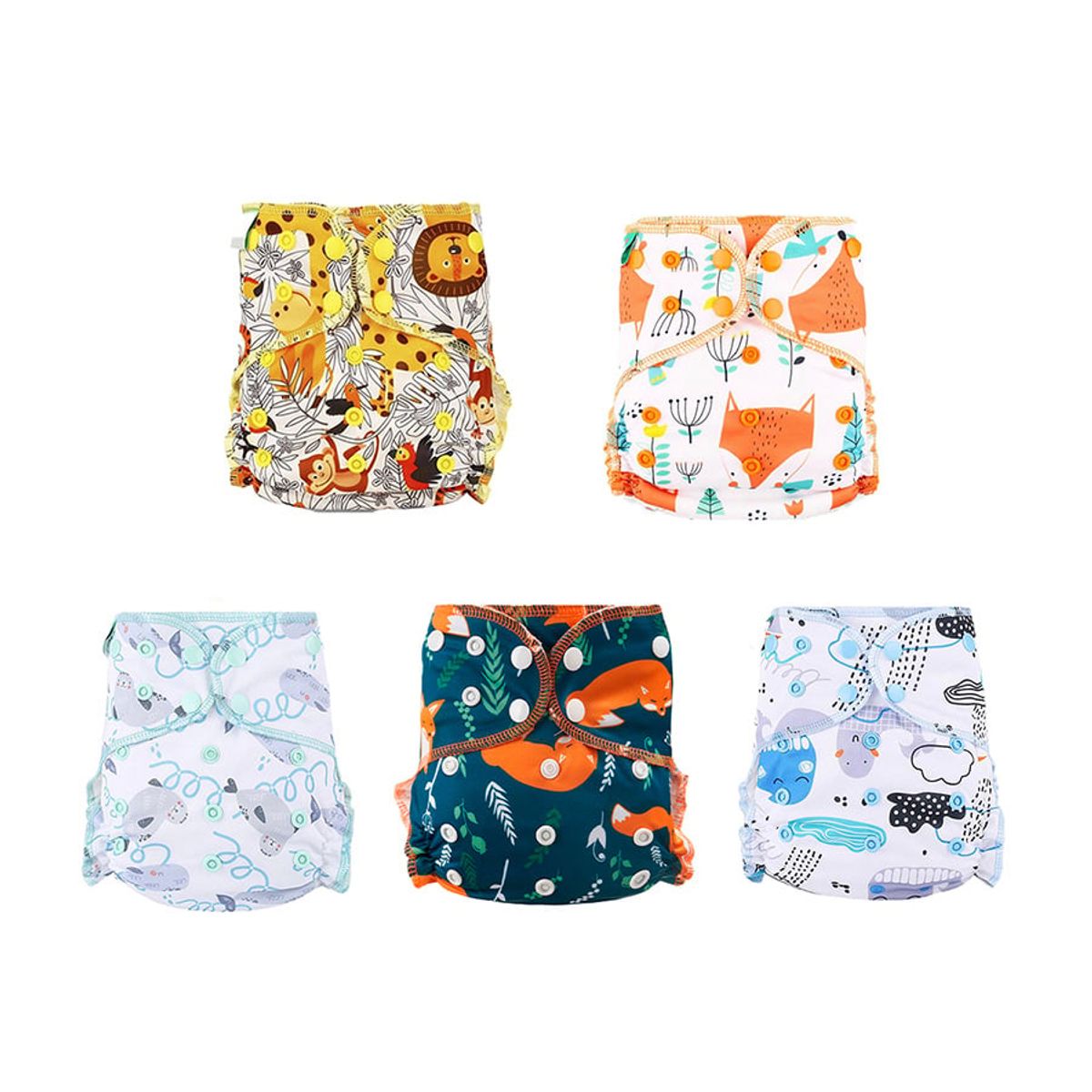 GENERICO - Pañal de Tela Algodón de Bambú - Pack 5 Unidades