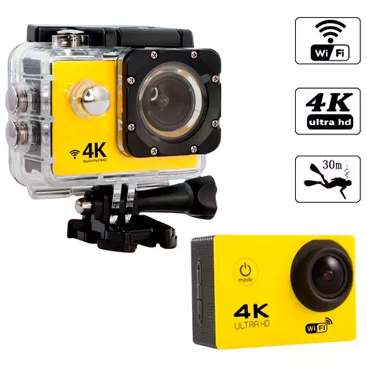 GENERICO - Cámara de Acción 4K Ultra HD 170D Go Negro