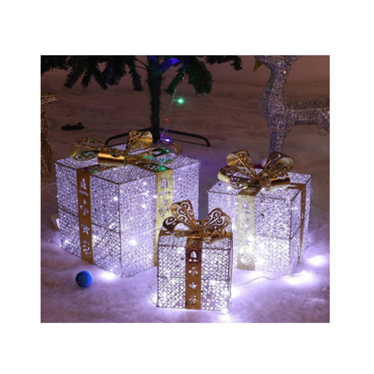 GENERICO - Set de 3 cajas de regalo adorno para navidad