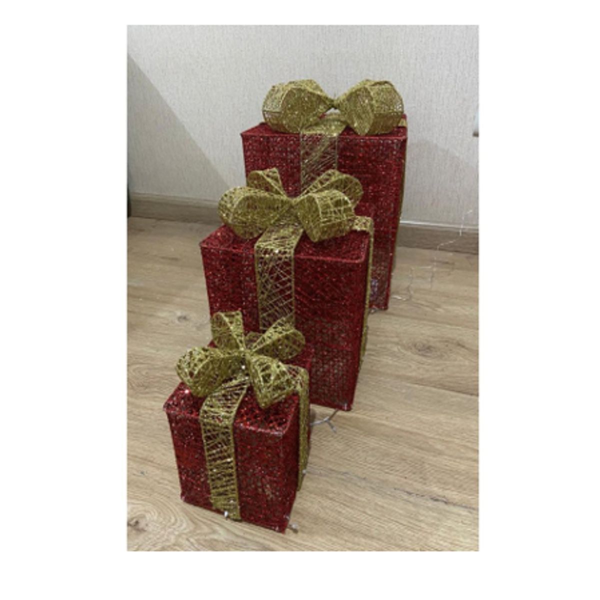 GENERICO - Set de 3 cajas de regalo adorno para navidad