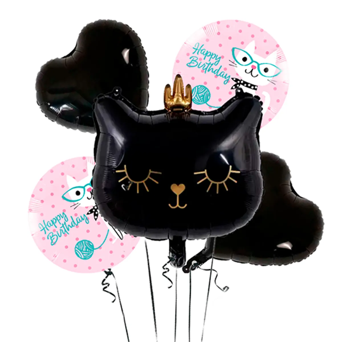 GENERICO - Set 5 Globos de forma de gato