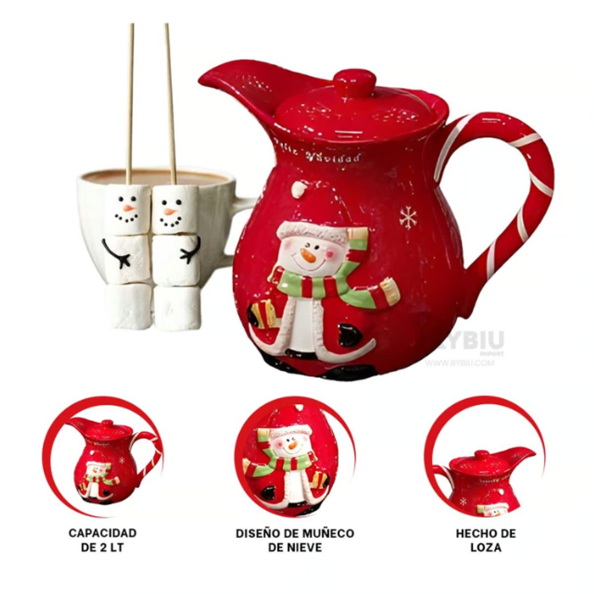 GENERICO - JARRA NAVIDEÑA  MUÑECO DE NIEVE