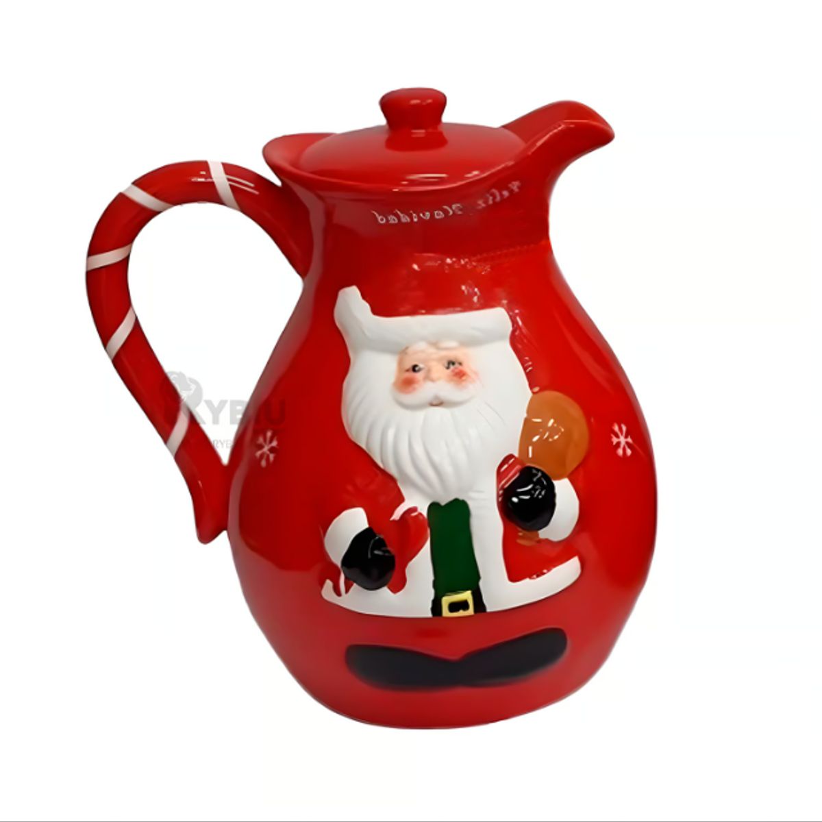 GENERICO - JARRA NAVIDEÑA COLOR ROJO PAPA NOEL  4L