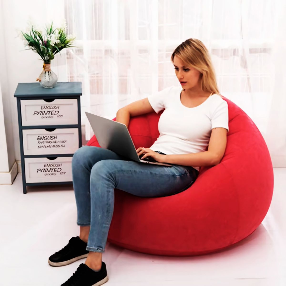 GENERICO - PUFF ULTRA SUAVE ROJO