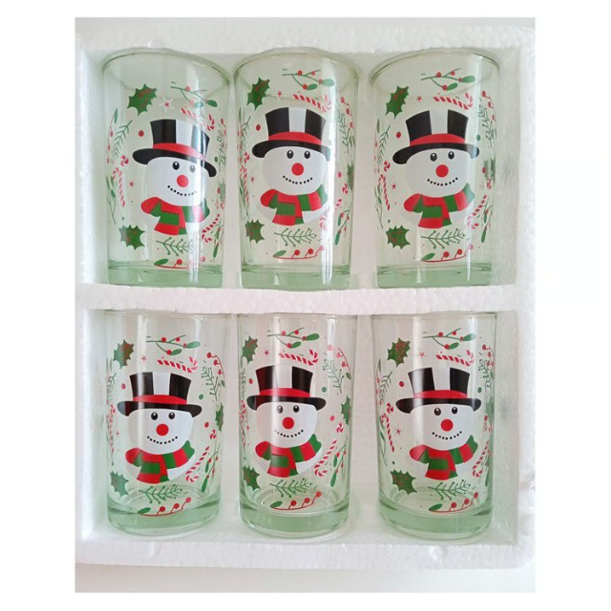 GENERICO - Vaso De Vidrio Navidad Navideño Set x 6 unid