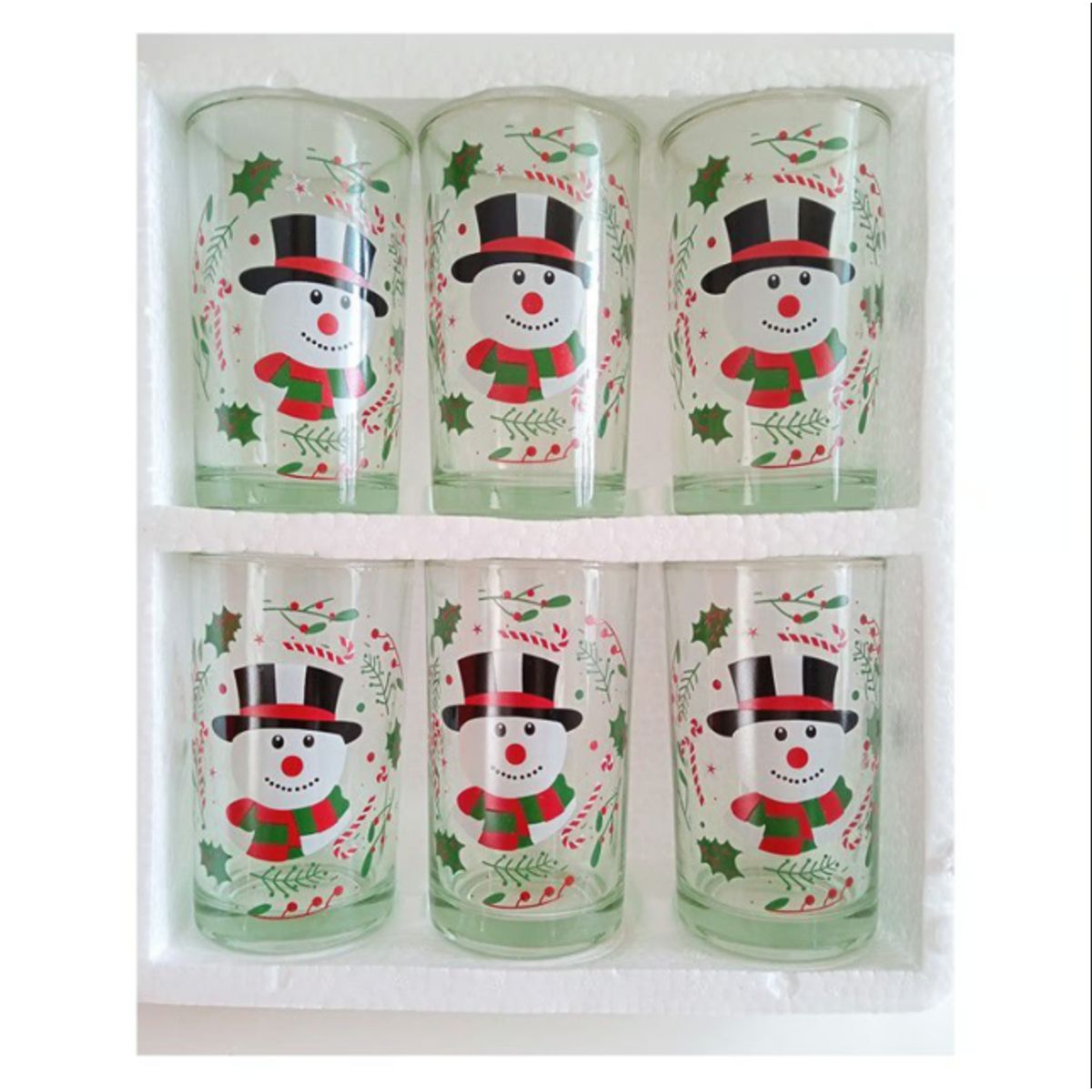 GENERICO - Vaso De Vidrio Navidad Navideño Set x 6 unid