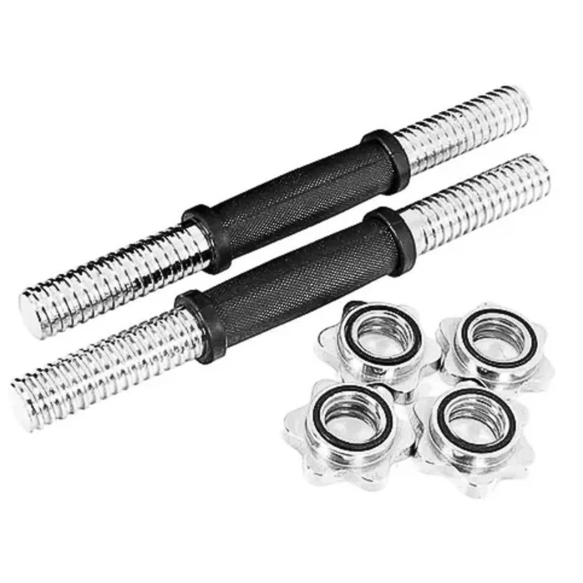 REAL FITNESS PERU - Mancuernas Cromadas Macizo Mango Negro