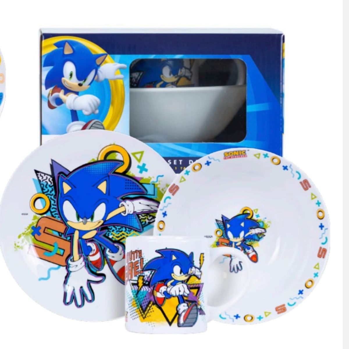 SCOOL - SET DE CERAMICA 3 PIEZAS SCOOL BOWL PLATO Y TAZA