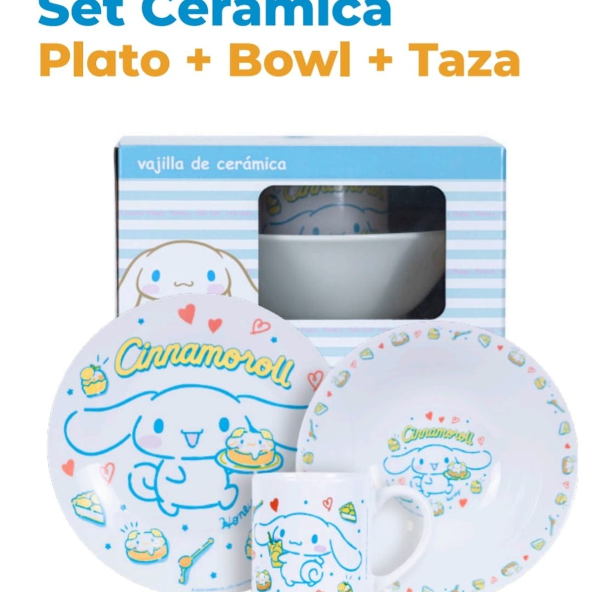 SCOOL - SET DE CERAMICA 3 PIEZAS SCOOL BOWL PLATO Y TAZA