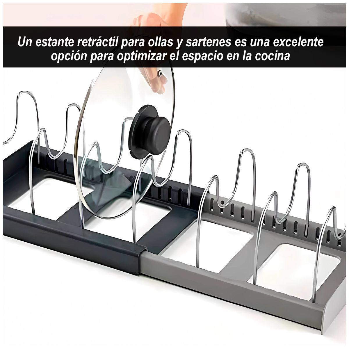 GENERICO - Estante retráctil para ollas y sartenes