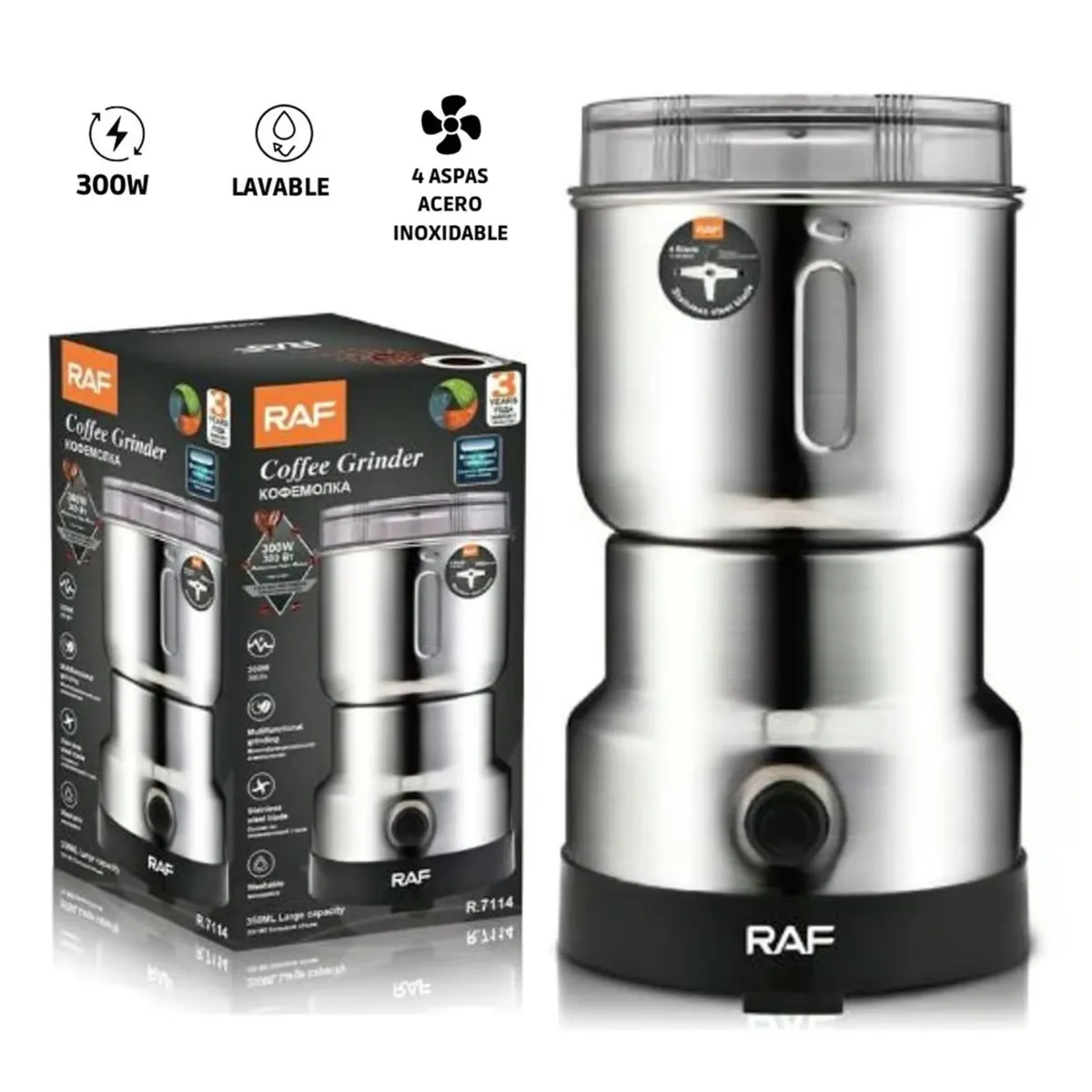 RAFF - Molinillo Eléctrico Premium Tornado™ (RAF) 4 Aspas 300 Watts