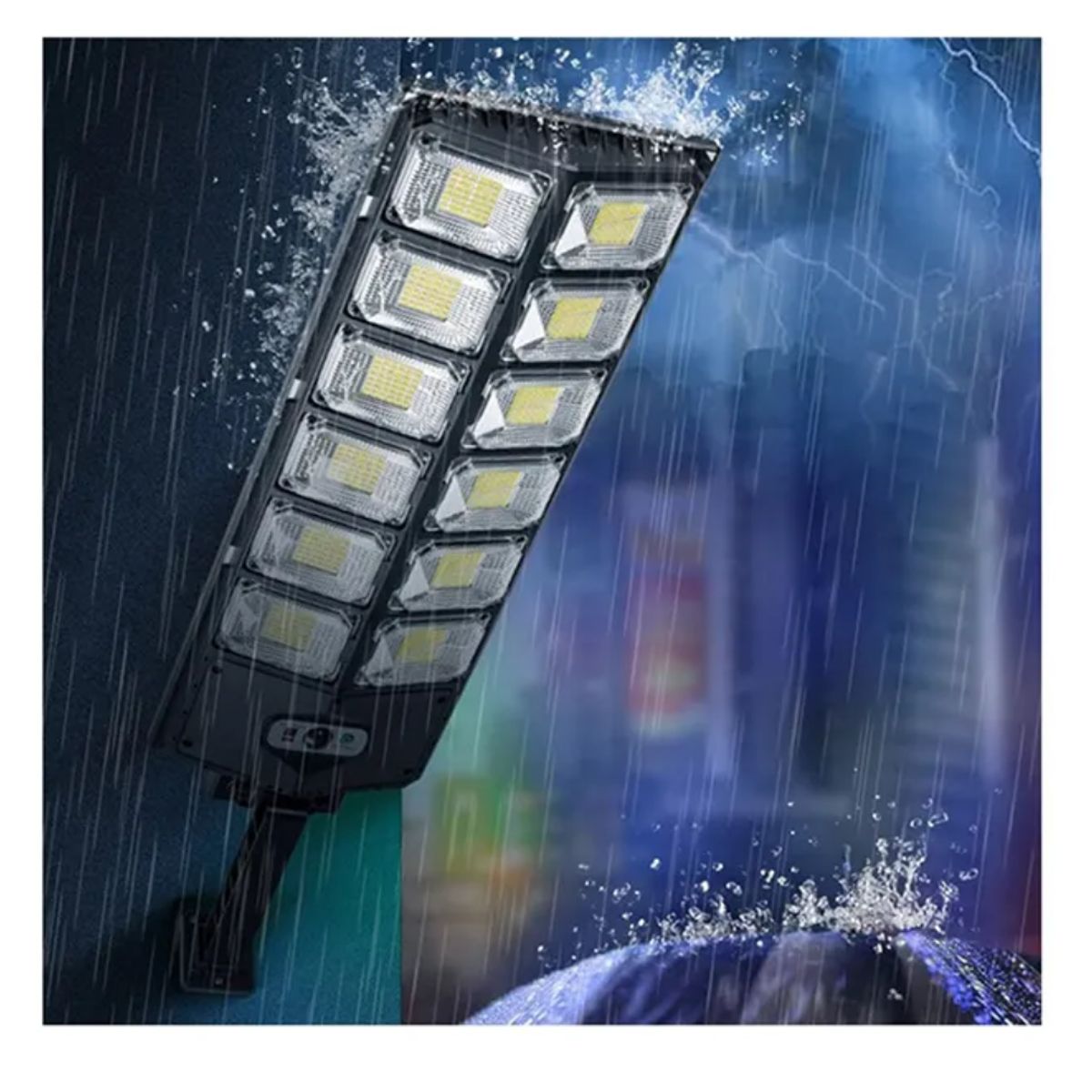 SEISA - Lampara Reflector Luz LED Carga Solar y sensor de movimiento W789B-6