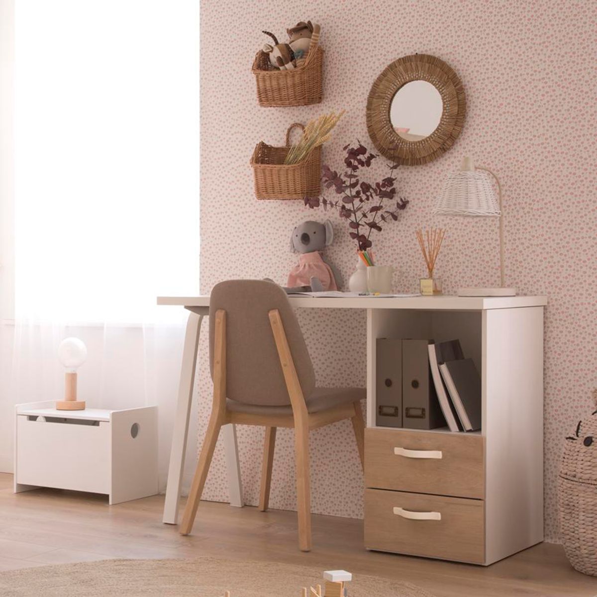 TU MESITA - Escritorio Moderno Dove BlancoNatural 120 cm