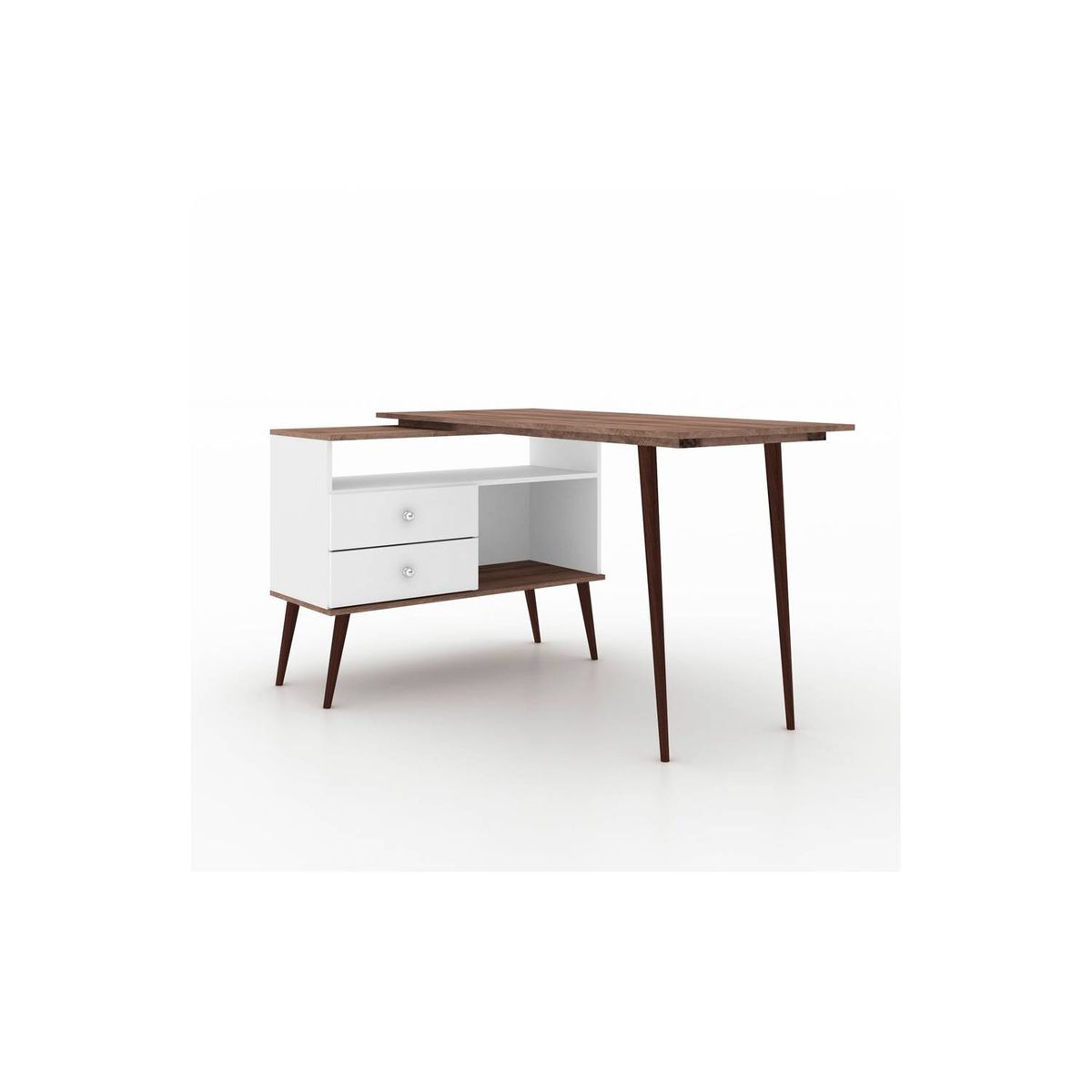 TU MESITA - Escritorio Vintage Milett Blanco Rústico 2 Cajones