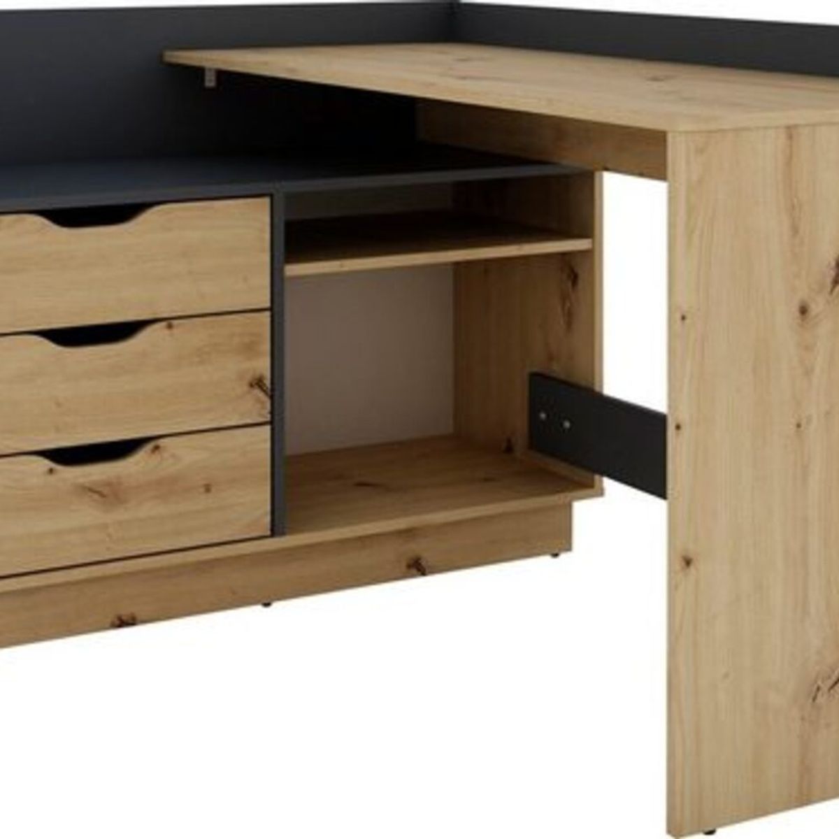 TU MESITA - Escritorio Esquinero Moderno Wilde DunaNegro