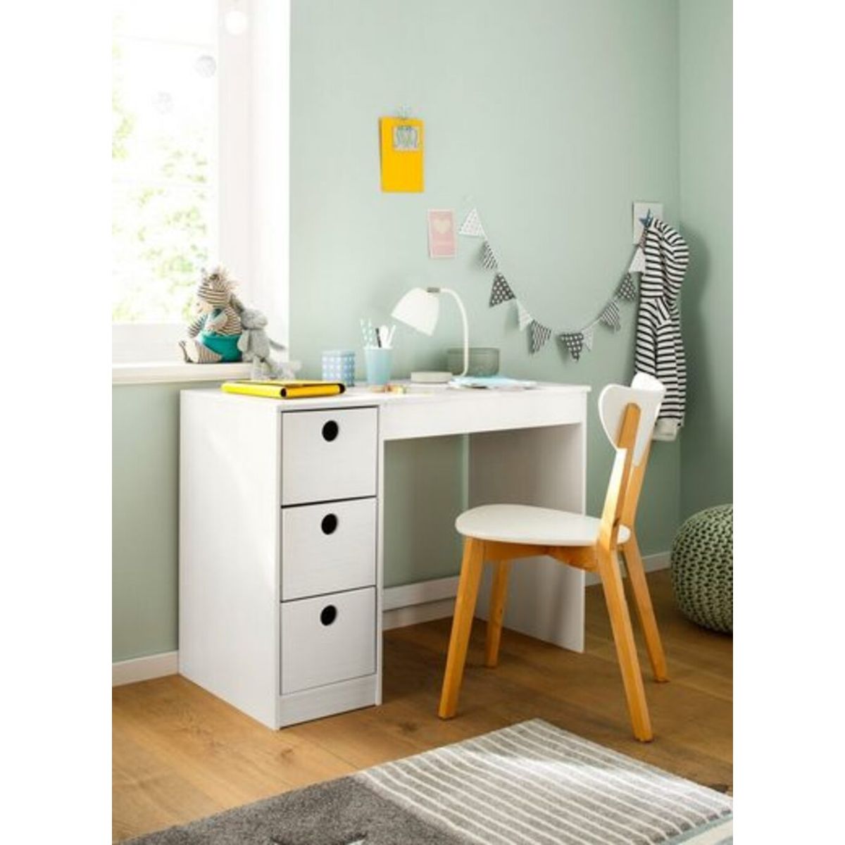 TU MESITA - Escritorio Moderno Austen 3 Cajones Blanco