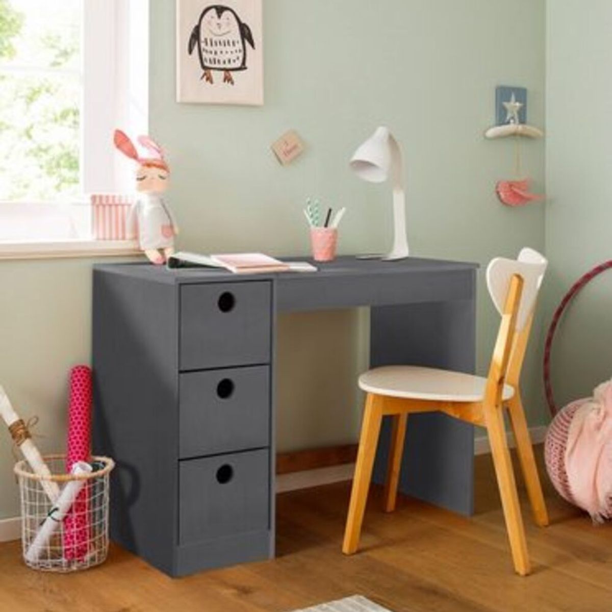 TU MESITA - Escritorio Moderno Austen 3 Cajones Negro