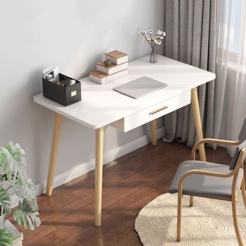 TU MESITA - Escritorio Vintage Moderno Almendra 1 Cajón Blanco