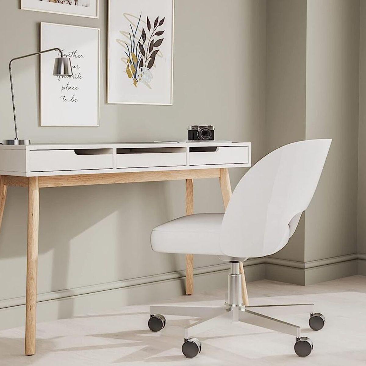 TU MESITA - Escritorio Vintage Moderno Nieves Blanco 120cm