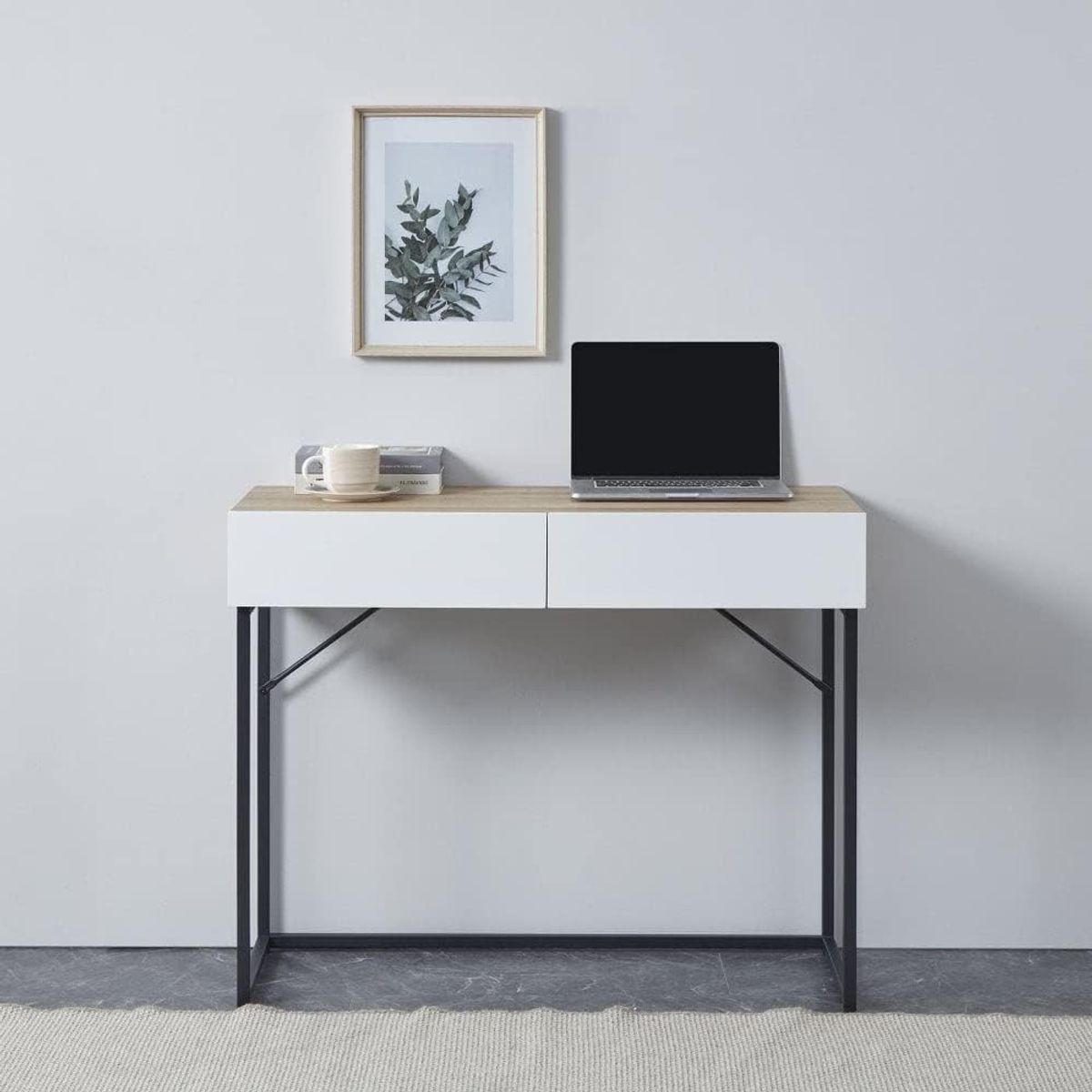 TU MESITA - Escritorio Moderno Justin 2 Cajones Blanco