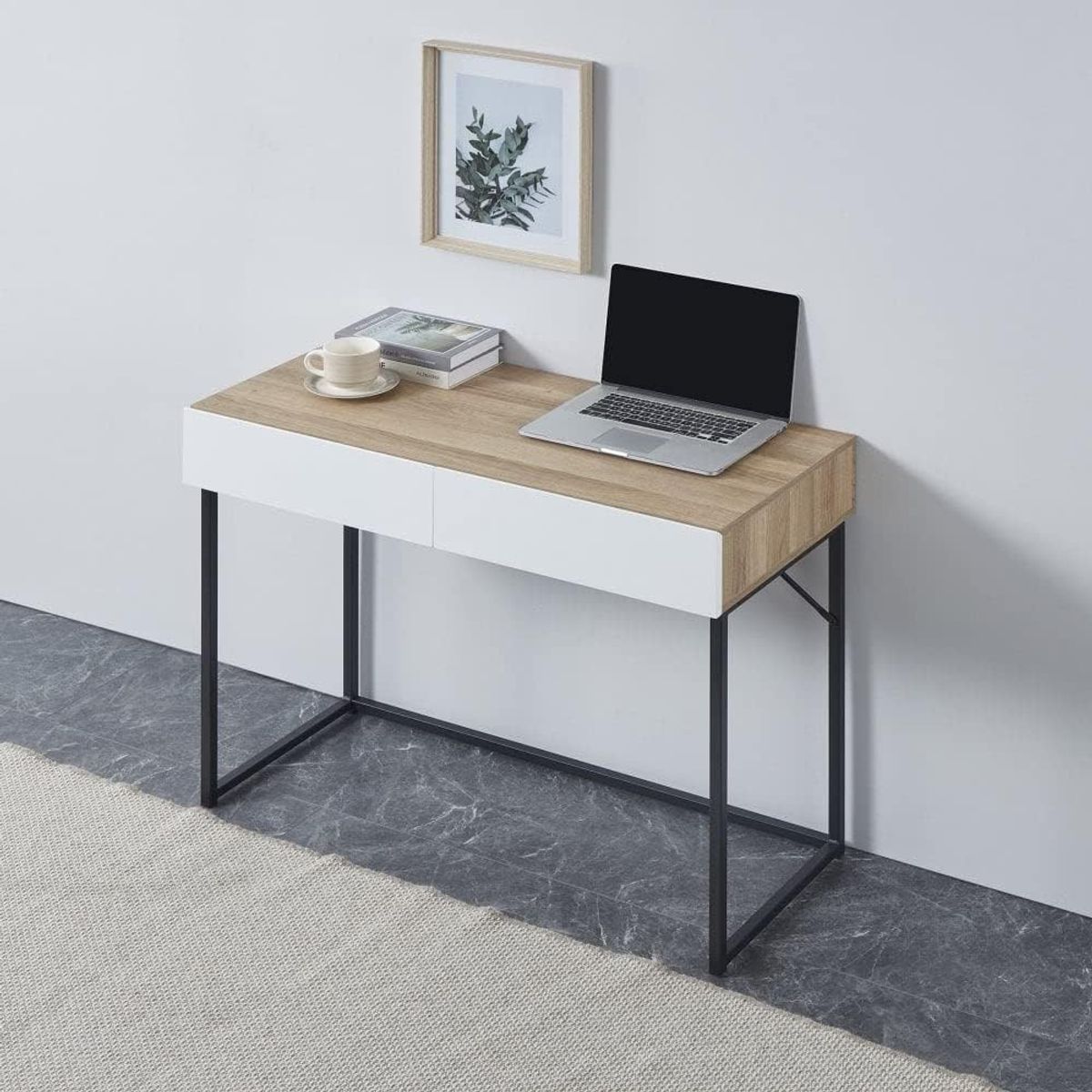 TU MESITA - Escritorio Moderno Justin 2 Cajones Blanco