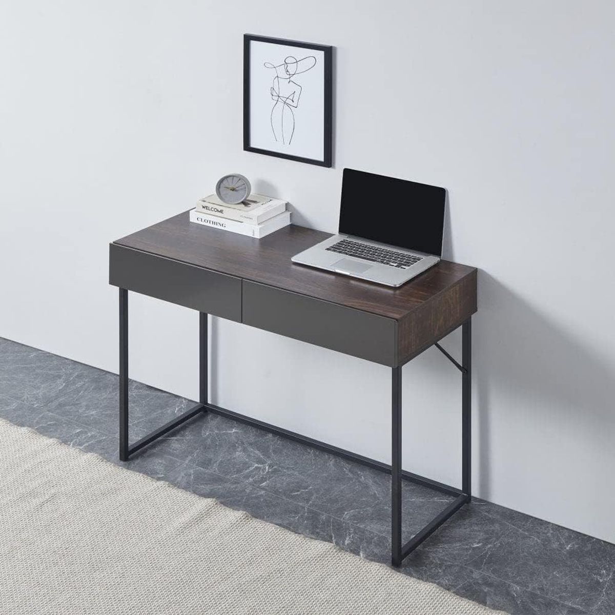 TU MESITA - Escritorio Moderno Justin 2 Cajones WengueNegro