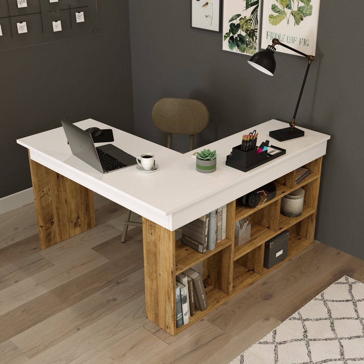 TU MESITA - Moderno Escritorio Recibidor Ariel color BlancoGales TU MESITA