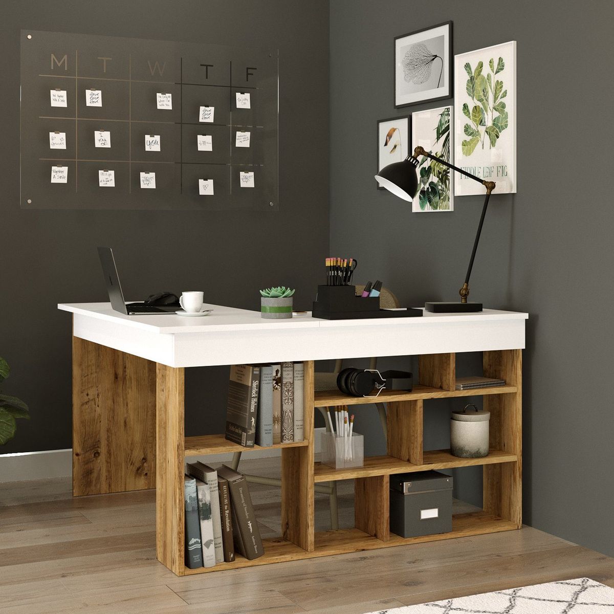 TU MESITA - Moderno Escritorio Recibidor Ariel color BlancoGales TU MESITA