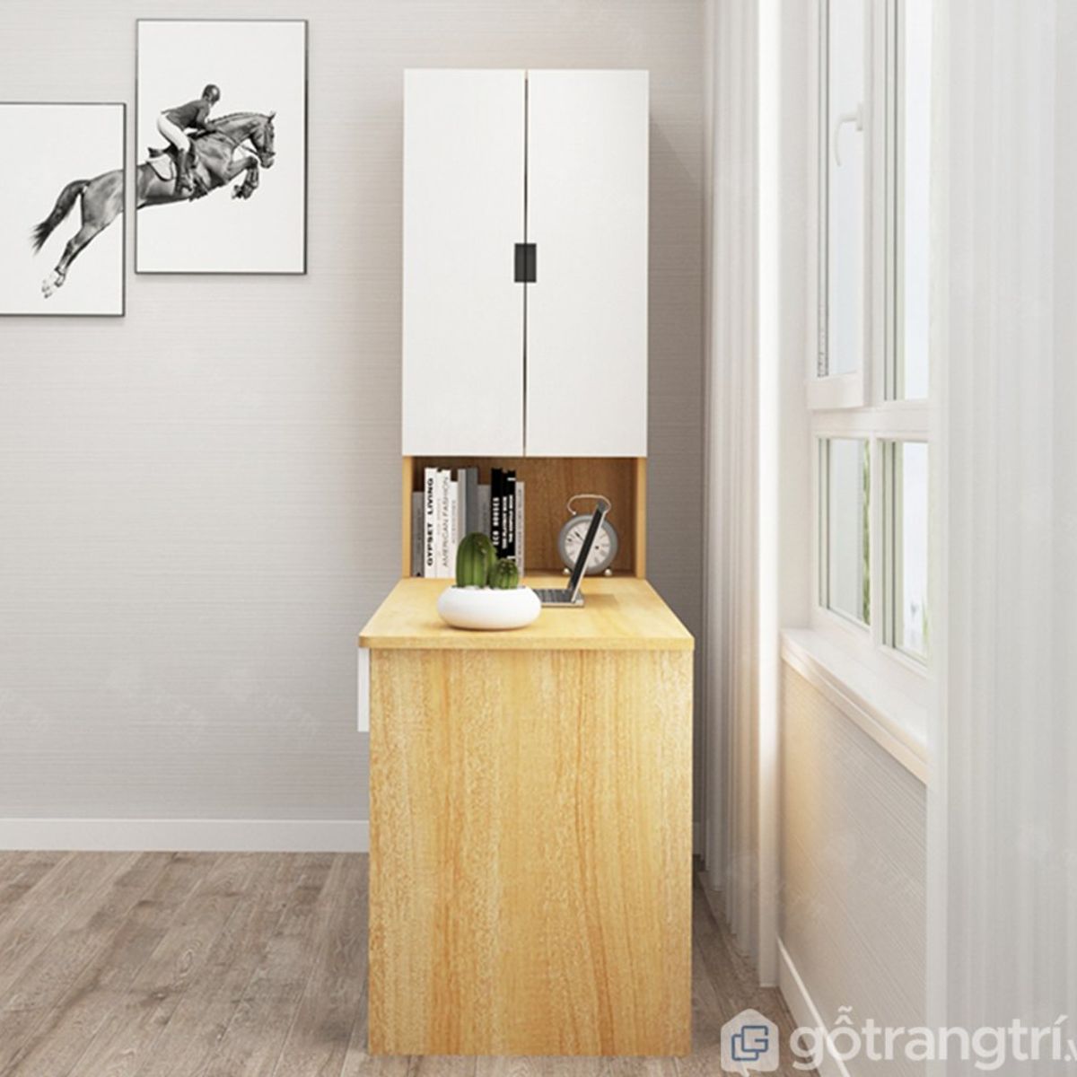 TU MESITA - Escritorio Juvenil con repisas Sonic color DunaBlanco TU MESITA