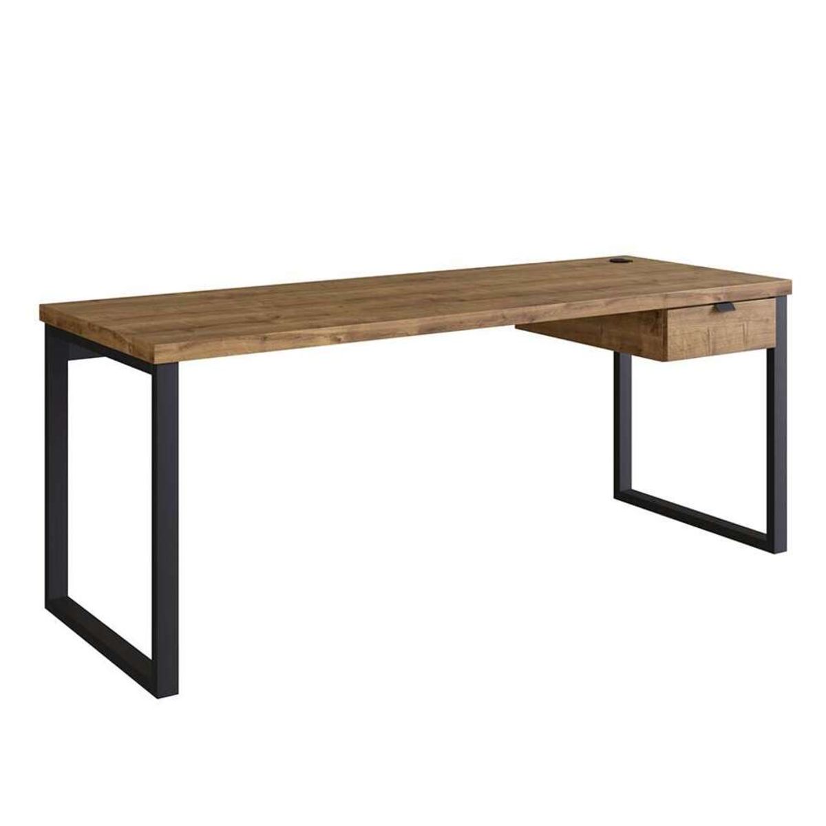 TU MESITA - Mesa Escritorio tipo Industrial 1 cajon Kaleb Macadamia TU MESITA