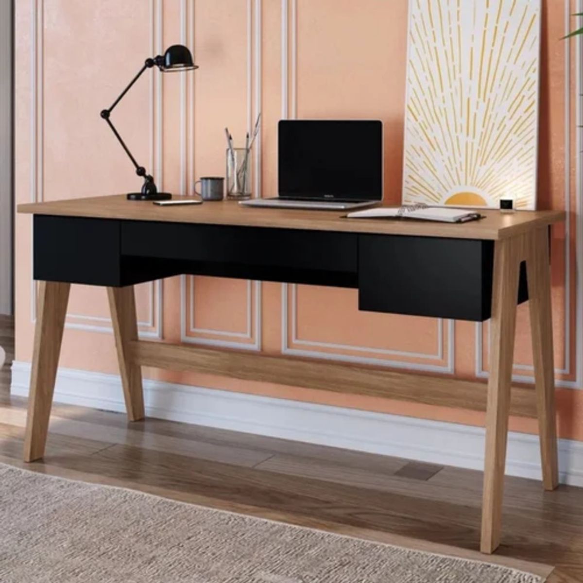 TU MESITA - Escritorio Nórdico moderno Constanzo color NegroRovere TU MESITA