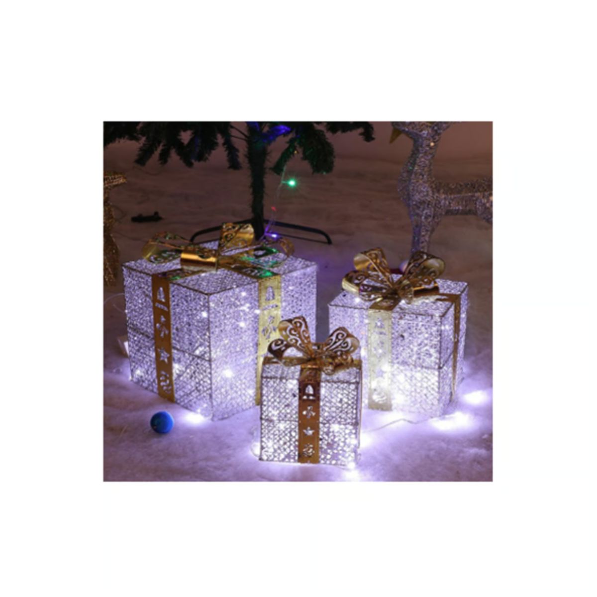 GENERICO - Set de 3 cajas de regalo adorno para navidad