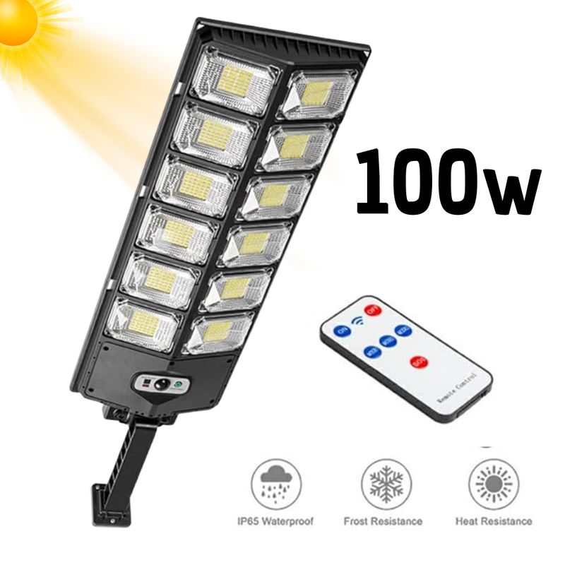 SEISA - Lampara Reflector Luz LED Carga Solar y sensor de movimiento W789B-6