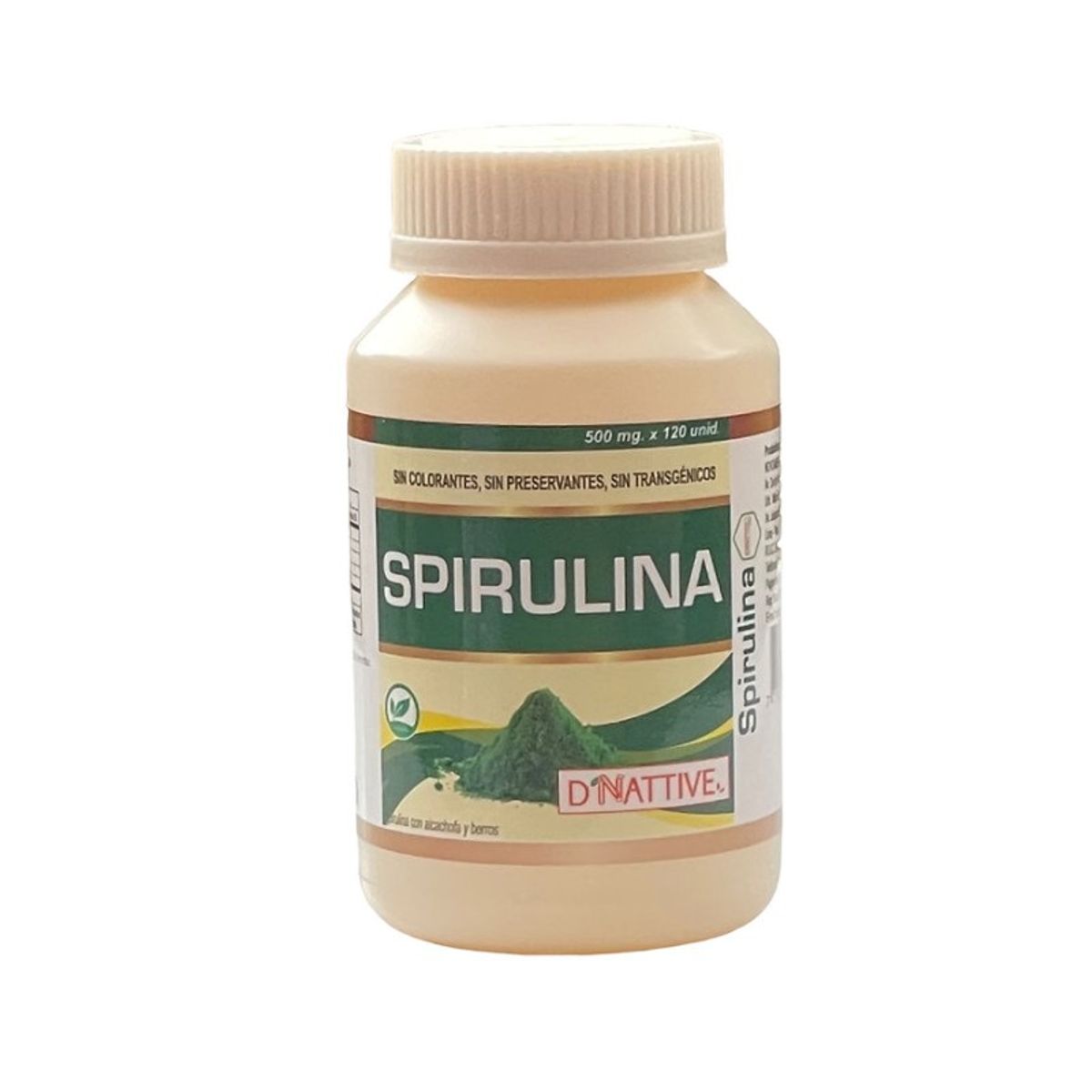 GENERICO - Spirulina en Cápsulas 120 u x 500 mg - D'Nattive