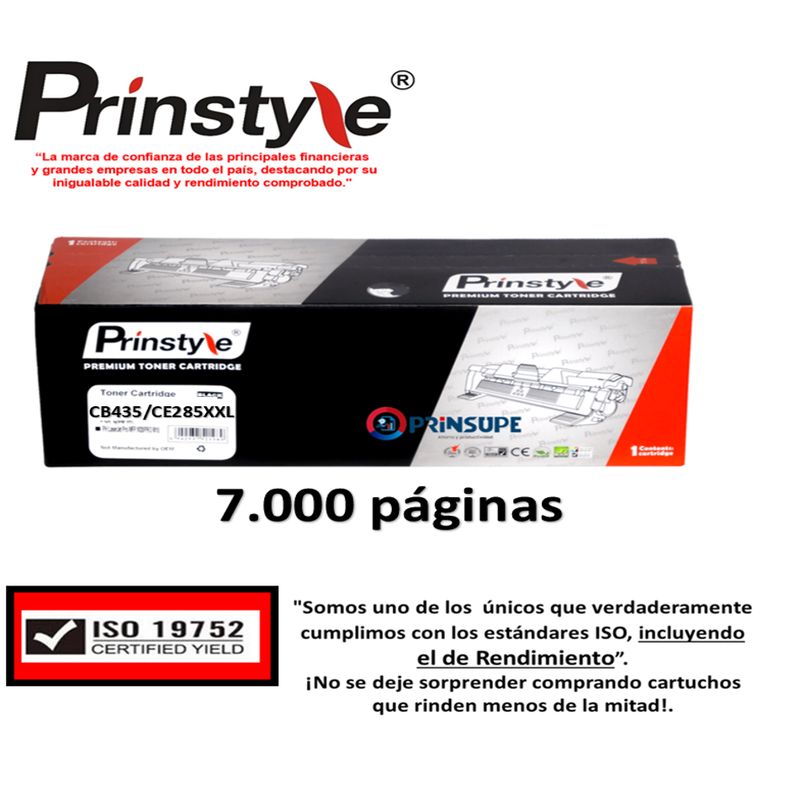 GENERICO - TONER DE 7.000 PÁG 85A PRINSTYLE CE285A  -ALTO RENDIMIENTO-