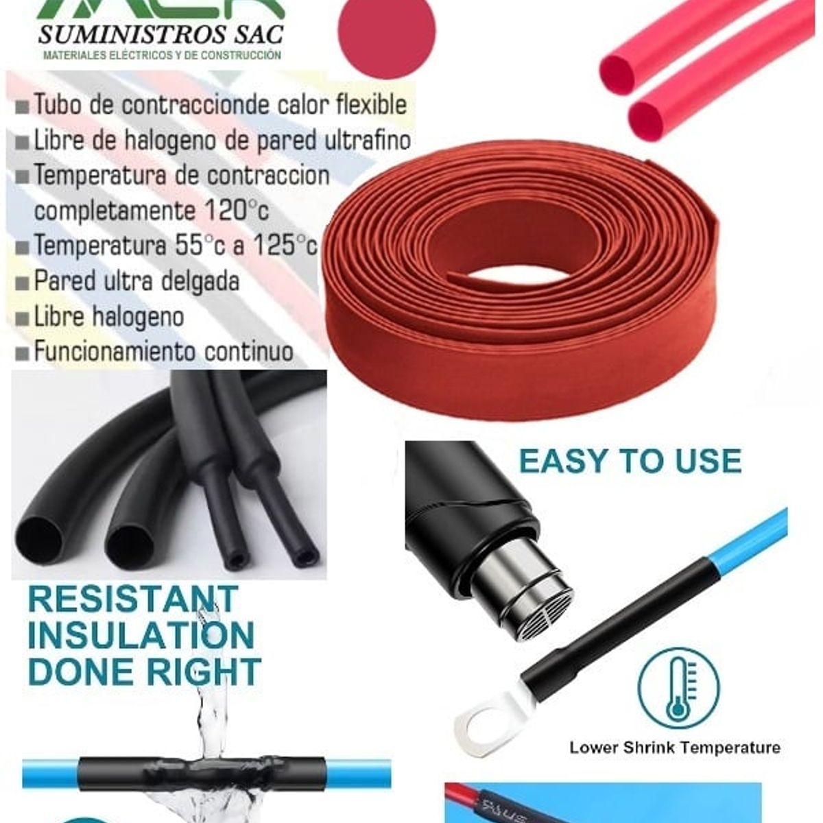GENERICO - TUBO TERMORETRACTIL O TERMOCONTRAIBLE PARA CABLE DE 10AWG PRECIOXMETRO