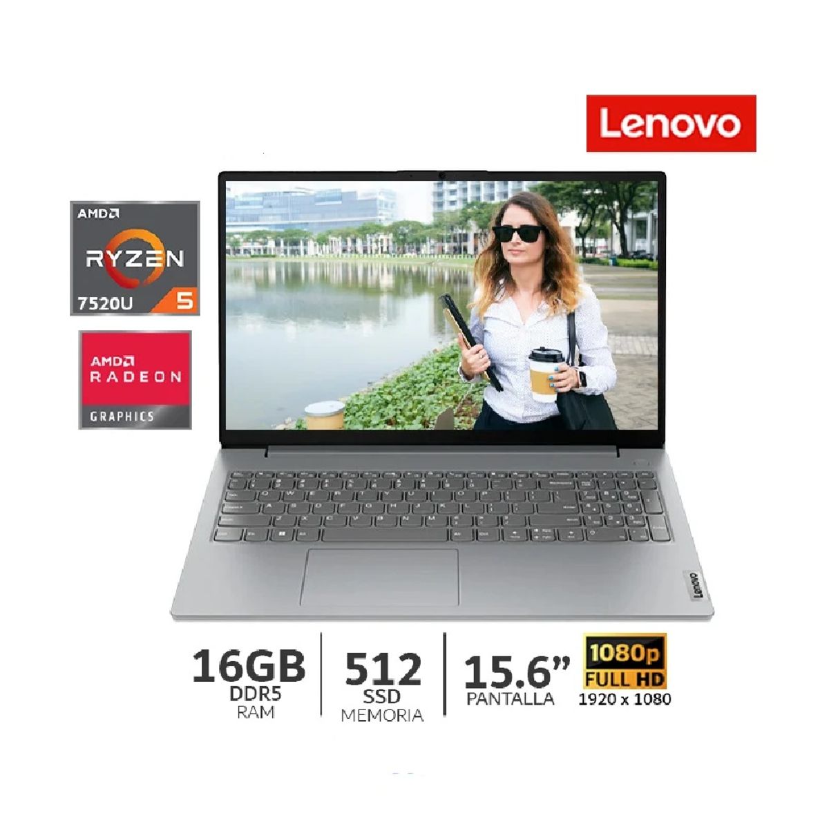 LENOVO - Laptop Lenovo V15 G4 AMN 15.6” FHD AMD Ryzen 5 7520U 16GB DDR5 512 SSD FreeDOS