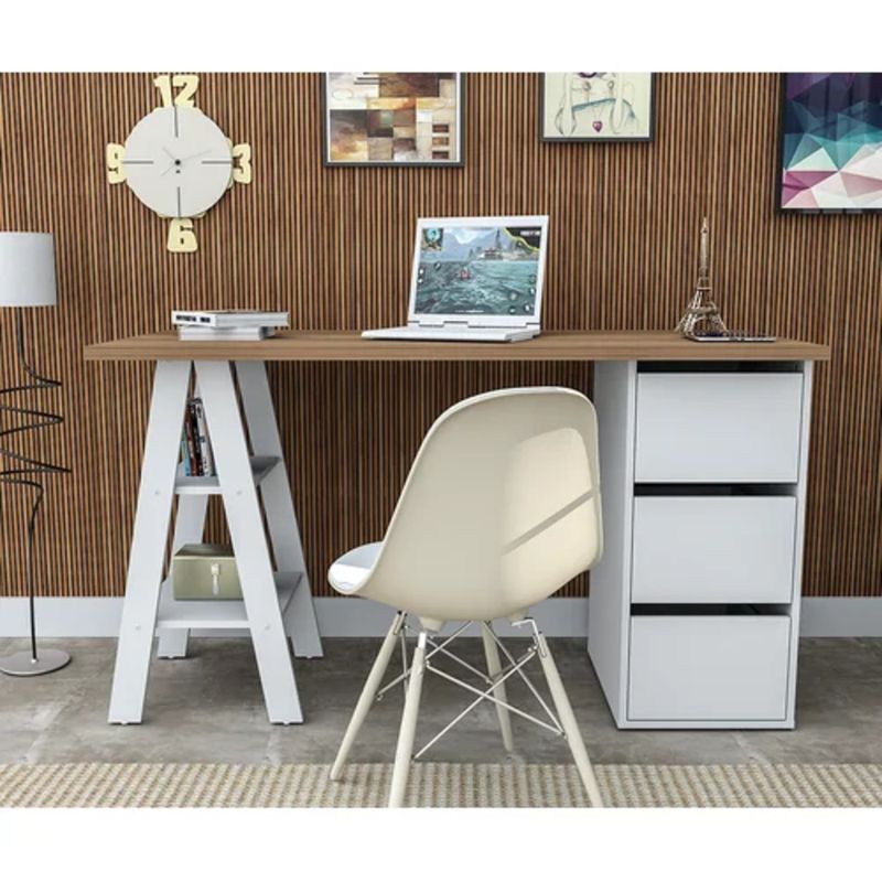 TU MESITA - Escritorio Vintage Moderno Katia 135cm BlancoDuna