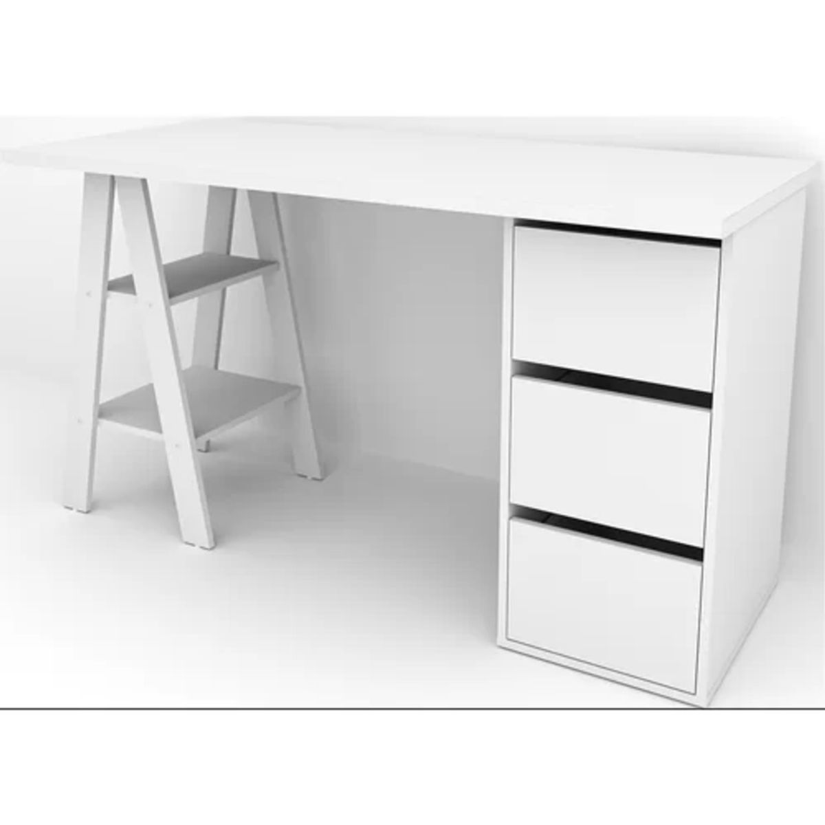 TU MESITA - Escritorio Vintage Moderno Katia 135cm Blanco