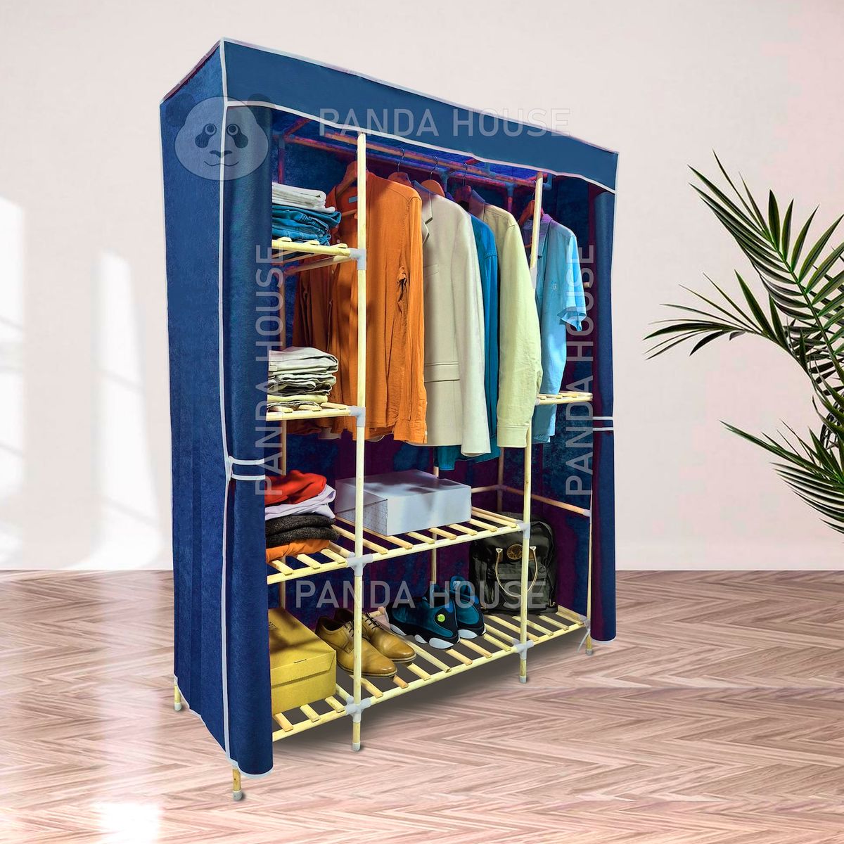 SM - ROPERO DE 3 CUERPOS MADERA AZUL