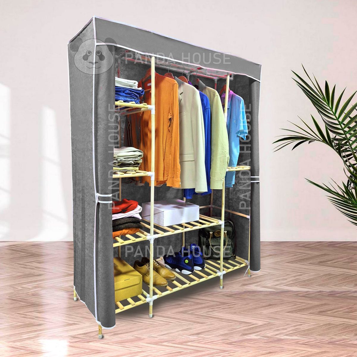 SM - ROPERO DE 3 CUERPOS MADERA GRIS