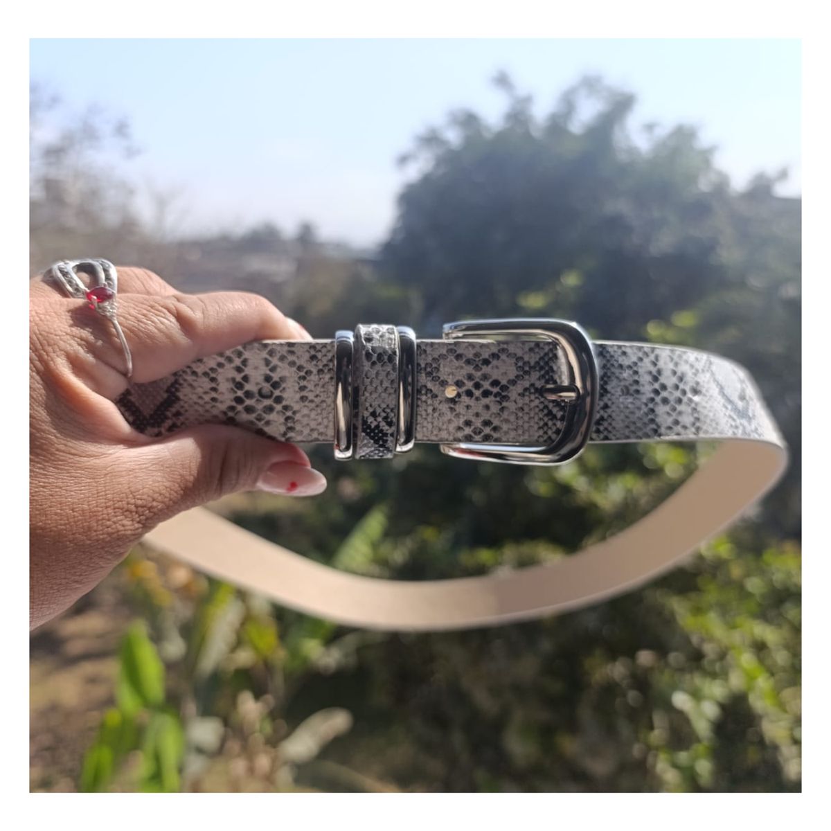 GENERICO - Correa  Elegante  Para Mujer  ModTigre 110CM Blanco