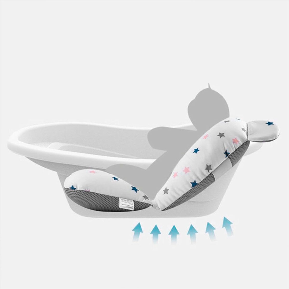 GENERICO - COJIN PARA BAÑERA BEBE ANTIDESLIZANTE ROSA