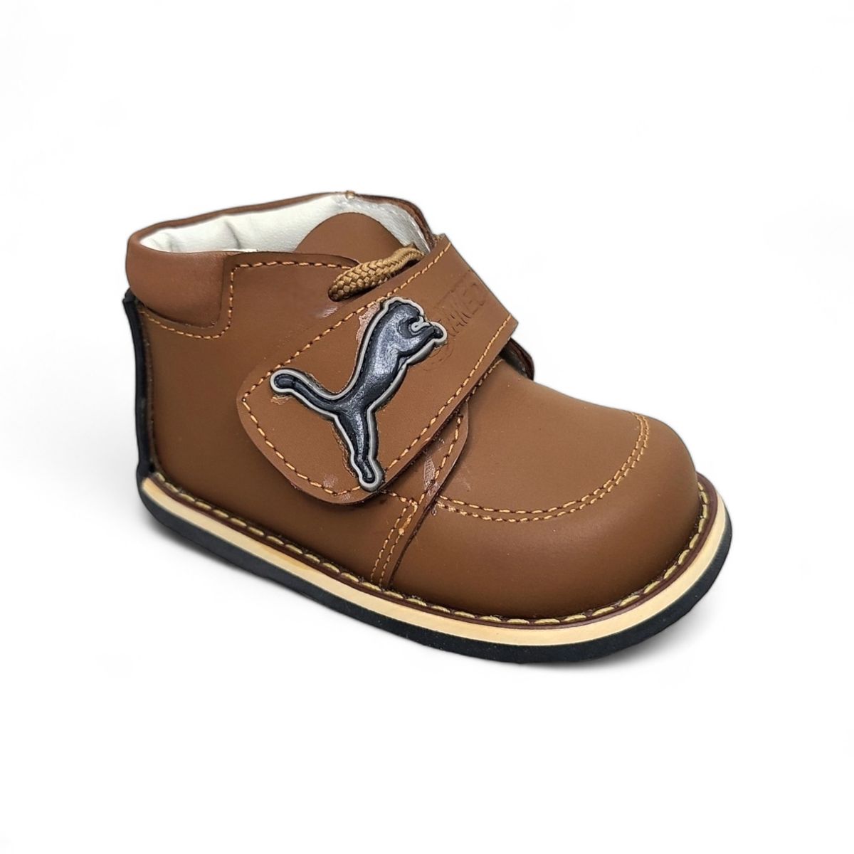 GENERICO - Zapato Pibe pega pasador Café Pumita semi-ortopédico para bebé niño