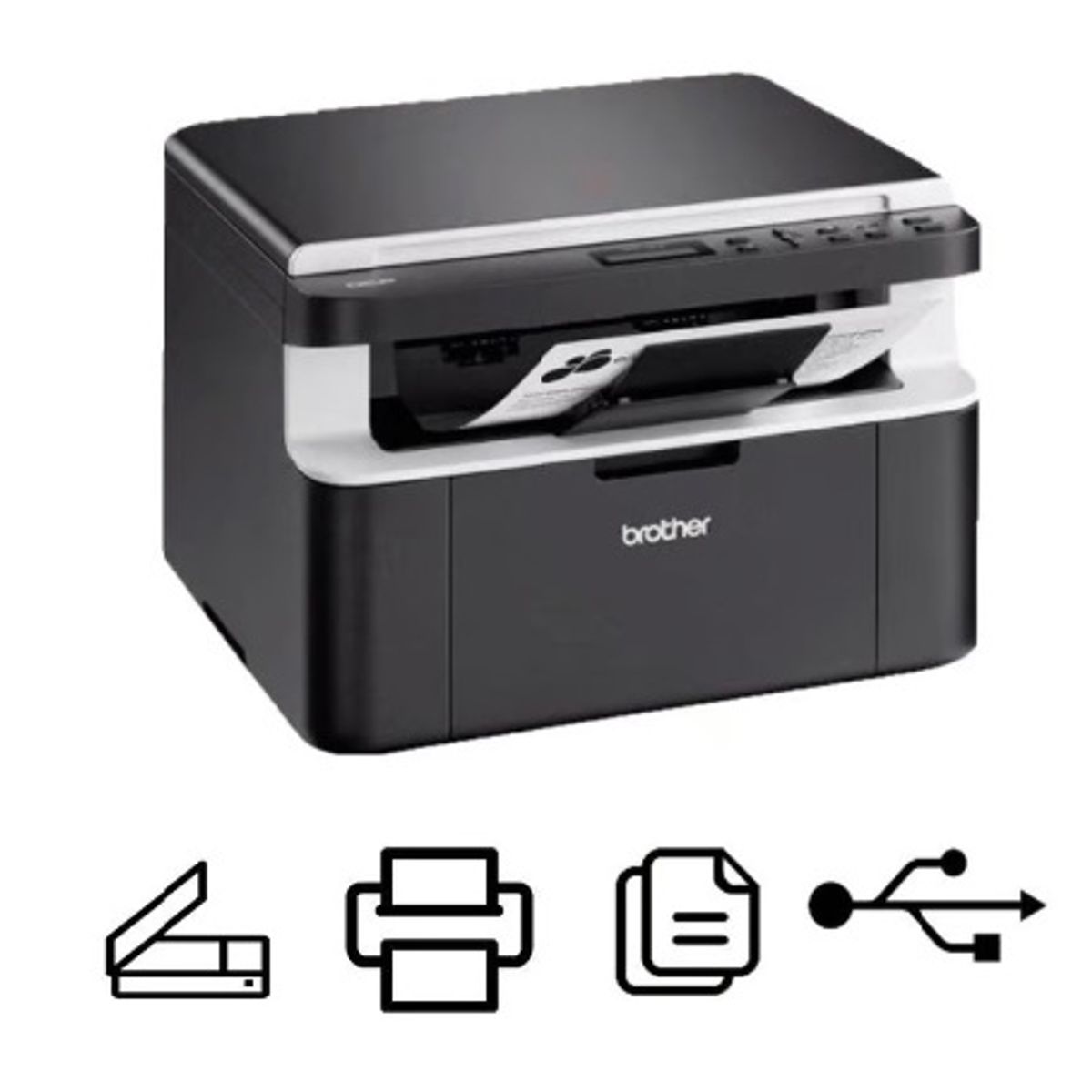 BROTHER - Impresora Láser Brother DCP-1602 Multifuncional Monocromática USB