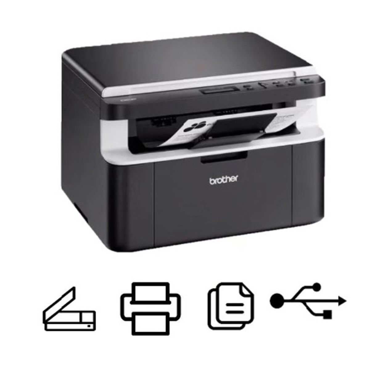 BROTHER - Impresora Láser Brother DCP-1602 Multifuncional Monocromática USB