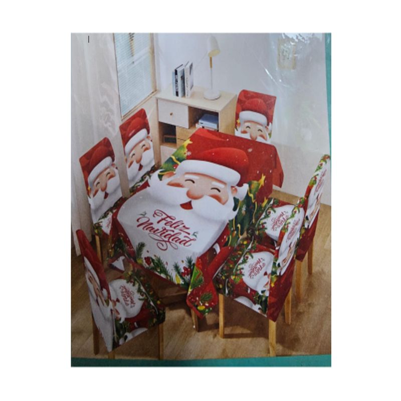 GENERICO - MATEL NAVIDEÑO + 06 Forros Funda De Silla
