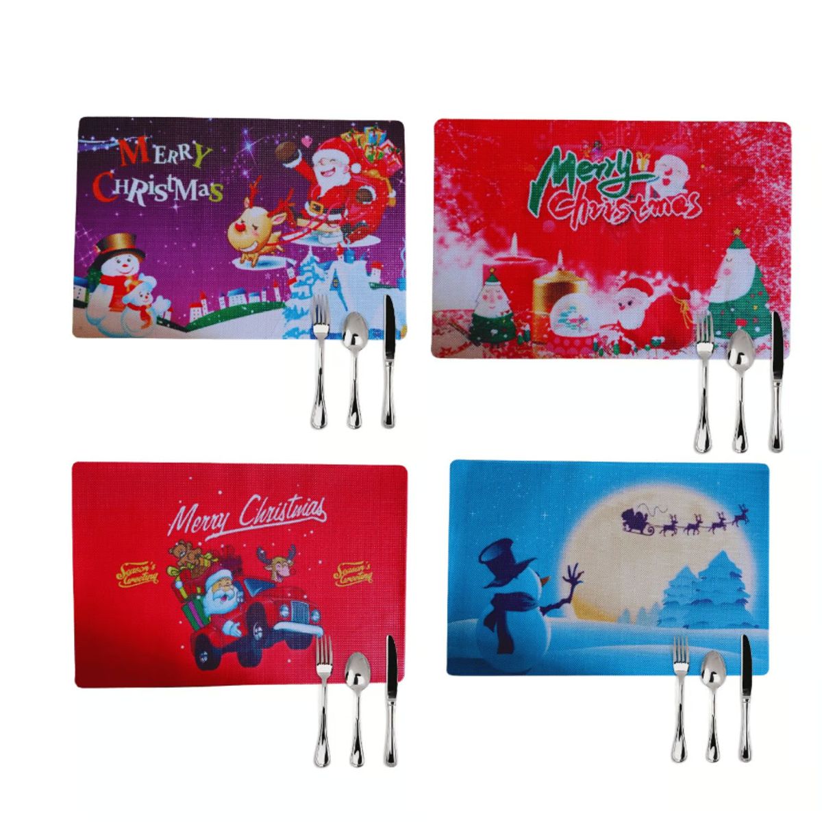 GENERICO - INDIVIDUAL NAVIDEÑO CELESTE PACK X6