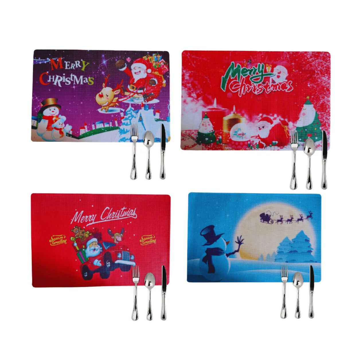 GENERICO - INDIVIDUAL NAVIDEÑO CELESTE PACK X6