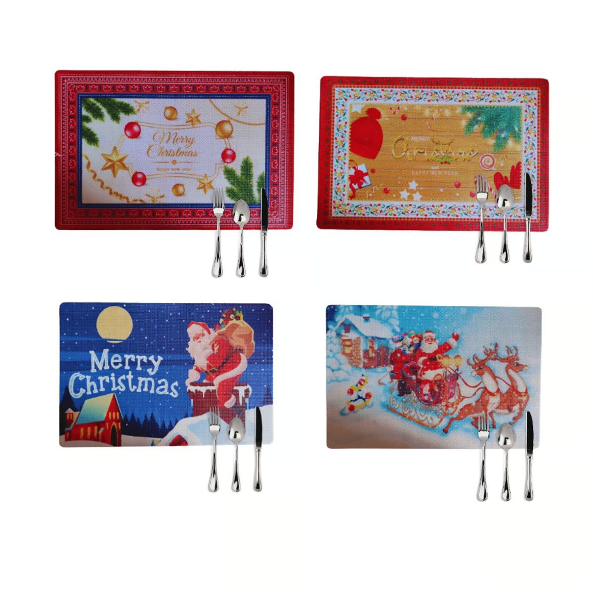 GENERICO - INDIVIDUAL NAVIDEÑO CELESTE PACK X6